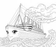 Coloriage Titanic style anime