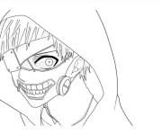Coloriage Hayse Sasaki avec un masque