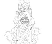 Coloriage Hinami et Ken Tokyo Ghoul