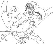 Coloriage Kaneki et Hide qui aime la lecture