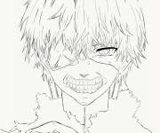 Coloriage Ken et le masque avec le dents du monstre