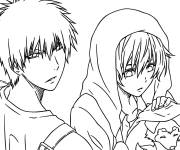 Coloriage Ken et Touka avec leur pet