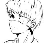 Coloriage Ken kaneki d'anime