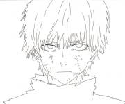 Coloriage Ken Kaneki entre enfant et goule