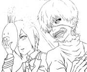 Coloriage et dessins gratuit L'amiti&eacute; de Tokyo Ghoul à imprimer