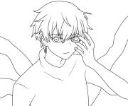 Coloriage Le beau Ken Kaneki de Tokyo Ghoul