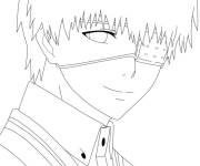 Coloriage Le beau protagoniste de manga Japonaise Ken
