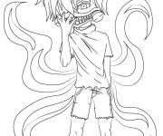 Coloriage Mixture de Ken entre le mondes des enfants et le monde des goules