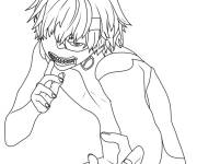 Coloriage Portrait de Ken d'anime Tokyo Ghoul