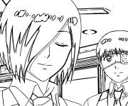 Coloriage et dessins gratuit Touka Kirishima et Ken Kaneki de l'anime japonais &agrave; colorier à imprimer