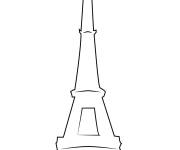 Coloriage Gabarit Tour Eiffel facile