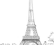 Coloriage Image de Tour Eiffel en couleurs