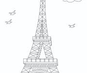 Coloriage La tour Eiffel 2D