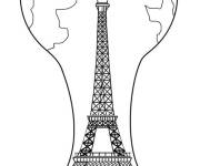 Coloriage La Tour Eiffel  dans un mod&egrave;le de la coupe du monde
