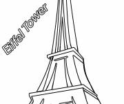 Coloriage La Tour Eiffel dessin&eacute;e &agrave; la main
