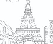 Coloriage La tour Eiffel la meilleur destination &agrave; Paris