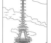 Coloriage La Tour Eiffel point par point &agrave; relier