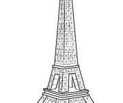 Coloriage La Tour Eiffel simple pour cp