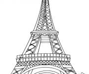 Coloriage Le Tour Eiffel vue de bas