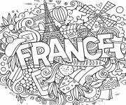 Coloriage Les monuments et les symboles c&eacute;l&egrave;bres de la France