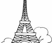Coloriage Mod&egrave;le facile de la Tour Eiffel pour ce1