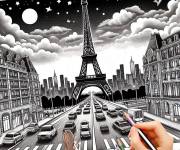 Coloriage Page de coloriage Tour Eiffel imprimable
