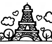 Coloriage Petit sc&egrave;ne de Tour Eiffel