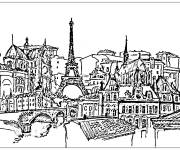 Coloriage Photo de paysage de la ville de Paris