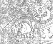 Coloriage Tour Eiffel anti-stress