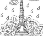 Coloriage Tour Eiffel complexe pour adulte