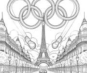Coloriage Tour Eiffel Jeux Olympiques 2024