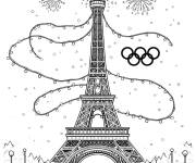 Coloriage Tour Eiffel JO 2024