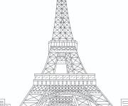 Coloriage Tour Eiffel r&eacute;el