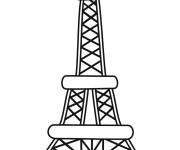 Coloriage Tour Eiffel vectoriel en ligne