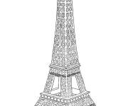 Coloriage Un petit mod&egrave;le de la Tour Eiffel