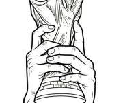 Coloriage Ancien Troph&eacute;e de la coupe du monde