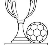 Coloriage Ballon de foot et Troph&eacute;e