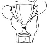 Coloriage Ballons autour d'un Troph&eacute;e