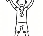 Coloriage Champion remporte le troph&eacute;e