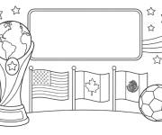 Coloriage Coupe du monde et drapeaux des pays organisateurs