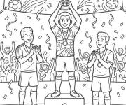 Coloriage Joueur remporte le Troph&eacute;e de la coupe du monde