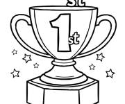 Coloriage Mini Troph&eacute;e avec num&eacute;ro 1