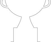 Coloriage et dessins gratuit Mod&egrave;le de contour troph&eacute;e à imprimer