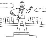 Coloriage Sc&egrave;ne d'Al&egrave;the avec le troph&eacute;e 