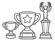 Coloriage Trois diff&eacute;rentes Troph&eacute;es