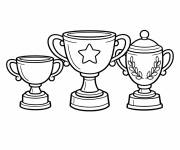Coloriage Trois Troph&eacute;es pour enfants