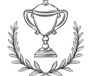 Coloriage Troph&eacute;e avec couronne de laurier