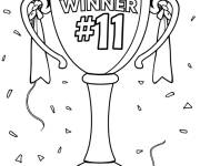 Coloriage Troph&eacute;e  avec des ballons