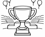 Coloriage Troph&eacute;e avec des ballons dans l'air