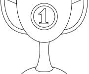 Coloriage Troph&eacute;e avec le num&eacute;ro 1 dedans